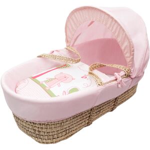 Kinder Valley Moses Basket with Bedding Pink 44cm H X 24cm W X 84cm L