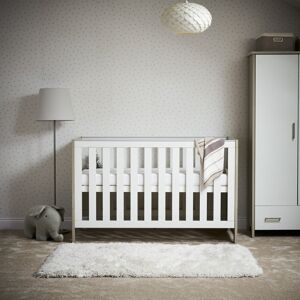 Obaby Nika Mini Cot Bed & Underdrawer Grey Wash/White