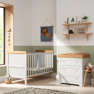 Tutti Bambini Rio 2-Piece Nursery Furniture Room Set Dove Grey/Oak 70 x 140 cm