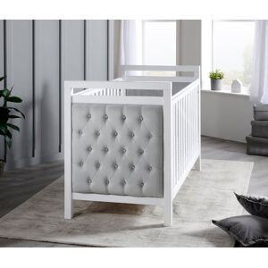 Babymore Velvet Deluxe Cot Bed White;Grey Round