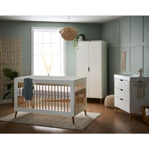 Obaby Maya Cot Bed 3 Piece Nursery Furniture Set White;Beige 70 x 140 cm