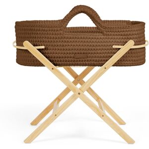 Ickle Bubba Nova Moses Basket & Stand - Pine Mocha 76cm H X 48cm W X 82cm L