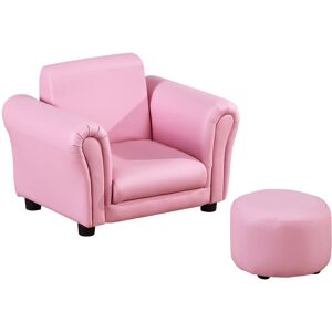 Harriet Bee Lippi Children's Club and Ottoman Pink 41cm H X 54cm W X 42cm D
