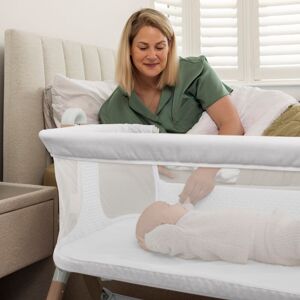 Obaby Cloud Bedside Crib - Oatmeal Grey