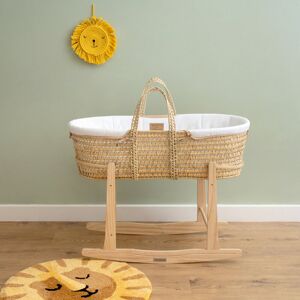Clair De Lune Organic Palm Moses Basket White 24cm H X 28cm W X 75cm L