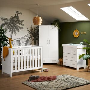 Obaby Nika Mini 3 Piece Nursery Furniture Set White 60 x 120 cm