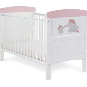 Obaby Grace Inspire Cot Bed - Me & Mini Me Elephants Pink Standard