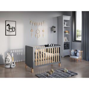 Mack + Milo Caius Cot with Mattress Grey/Pine
