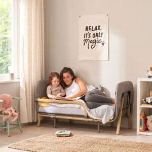 Cozee XL Junior Bed & Sofa Expansion Pack by Tutti Bambini Oak / Charcoal Grey 69cm H X 61cm W X 121cm L