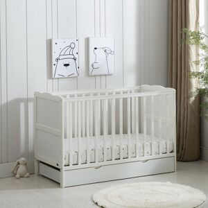 Harriet Bee Draper Cot Bed with Mattress White Mini