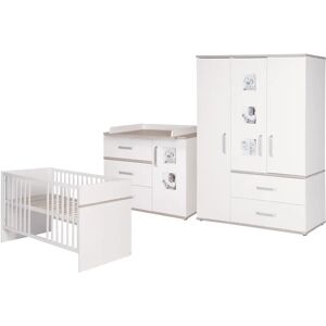 roba Moritz 3-Piece Nursery Furniture Set white/brown 102 cm H x 117 cm W x 78 cm D