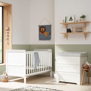 Tutti Bambini Rio Cot Bed 2-Piece Nursery Furniture Set White/Dove Grey