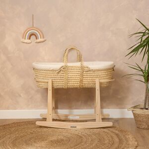 Clair De Lune Organic Palm Moses Basket Cream 24cm H X 28cm W X 75cm L