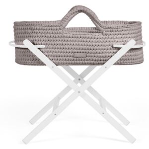 Ickle Bubba Nova Moses Basket & Stand - White Tawny 76cm H X 48cm W X 82cm L