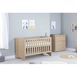 BabyMore Veni Cot Bed 2-Piece Nursery Furniture Set Oak 70 x 140 cm