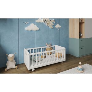 Ebern Designs Quinnetta Mini Cot with Mattress White;White/Pine Mini