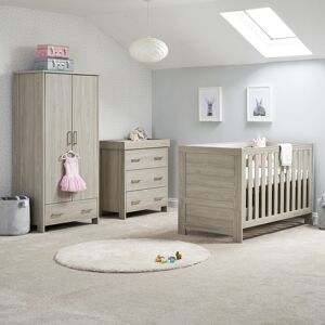 Obaby Nika Cot Bed 3-Piece Nursery Furniture Set Grey Wash 70 x 140 cm