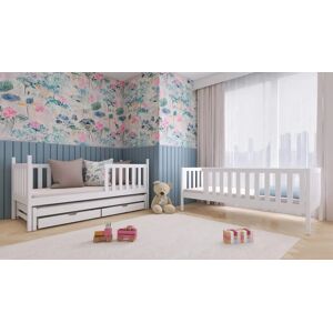 Harriet Bee Plimoth Kids Bunk Bed with Trundle with Drawers white 164.0 H x 98.0 W x 198.0 D cm