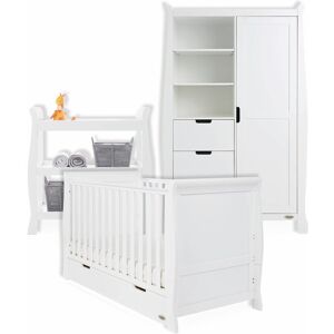 Obaby Stamford Cot Bed 3-Piece Nursery Furniture Set White 70 x 140 cm
