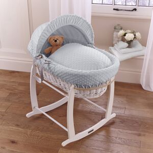 Clair De Lune Dimple Wicker Moses Basket Grey 26cm H X 29cm W X 66cm L