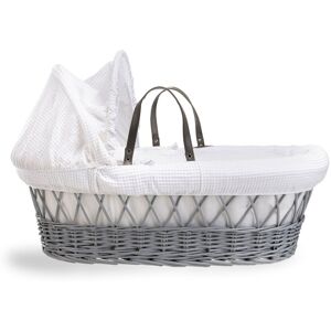 Clair De Lune Waffle Wicker Moses Basket White 26cm H X 29cm W X 66cm L