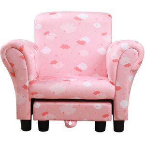 Isabelle & Max Booker Children's Chair and Ottoman Pink 45.1cm H X 57.2cm W X 41.9cm D