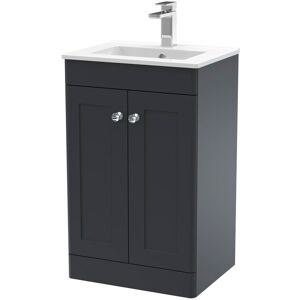 Nuie Classique 500mm Free-standing Single Bathroom Vanity with Vitreous China Vanity Top Satin Anthracite 818mm H X 500mm W X 390mm D
