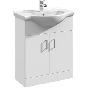 Nuie Mayford Noelia 650mm Free-standing Vanity Unit White 836mm H X 650mm W X 446mm D