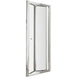 Nuie Ella Bi-Fold Door Framed Tempered Glass Chrome 185cm H x 76cm W