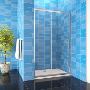 Belfry Bathroom 1000X1900mm Sliding Shower 8mm Easyclean Glass Door With 1000X900mm Shower Tray Waste Polished Chrome 190cm H X 100cm W X 90cm D