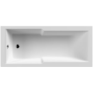 Nuie Shower Baths Insert Back to Wall Bathtub White 40cm H x 75cm W x 170cm L