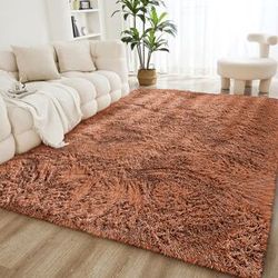 SUPREME BEDDING LTD Machine Tufted Shag Area Rug Rust Rectangle 160 x 230cm