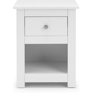 Mack + Milo Payeur 1 Drawer Bedside Table White 54cm H X 43cm W X 34cm D