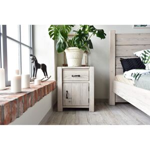 Highland Dunes White Springs 1 Drawer Bedside Table Light Grey 67cm H X 54cm W X 42cm D