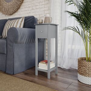 17 Stories Slim Bedside Nightstand Table 1 Storage Drawer Sofa Side Unit Bedroom Furniture Grey 70cm H X 25cm W X 9.84cm D