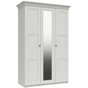 Brambly Cottage Adnan 3 Door Wardrobe White 191cm H X 122cm W X 55cm D