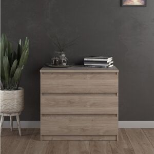 Latitude Run Parley 3 Drawer 77Cm W Chest of Drawers Jackson Hickory Oak 70.1cm H X 77cm W X 50cm D