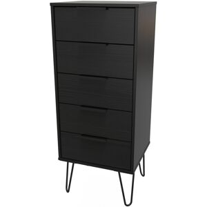 Corrigan Studio Fully Assembled Hentz 5 - Drawer Chest of Drawers Black matt 107.5cm H X 39.5cm W X 41.5cm D