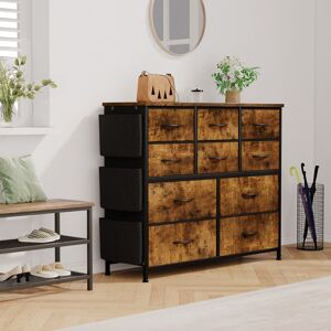 Blue Elephant Jiona 10 Drawer 98.8Cm W Double Dresser Brown 100.1cm H X 98.8cm W X 30cm D