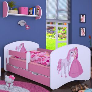 Zoomie Kids Nordham Cot Bed / Toddler (70 x 140cm) Bed Frame with Drawer Pink