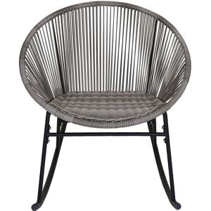 17 Stories Outdoor Vax Rocking Plastic Chair Grey 72cm H X 77cm W X 74cm D
