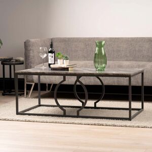 Metro Ashwaq 120cm Rectangular Coffee Table for Living Room Furniture, Centre Table with Metal Base Black 45cm H X 60cm W X 120cm D