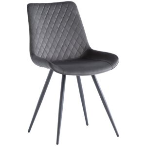 World Furniture Mabel Velvet dining chair Graphite 92cm H X 53cm W X 56cm D