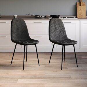 George Oliver Dining Chairs Upholstered Fabric Seat Kitchen Dining Room Furniture, UKFR Certified Black 88cm H X 44cm W X 53cm D