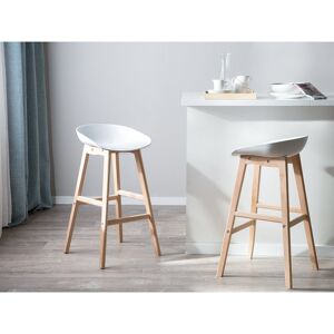 Isabelline Benjamin 85cm Bar Stool White 85cm H X 42cm W X 46cm D