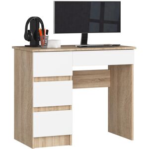 17 Stories Somiah 90Cm W Rectangle Desk White;Tan 77cm H X 90cm W X 50cm D
