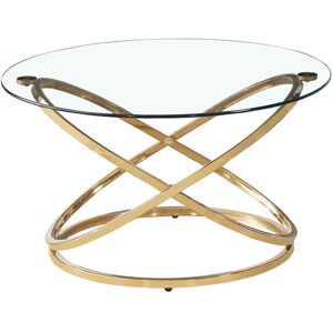 Etta Avenue Adal Round Coffee Table for Living Room Furniture, 80cm Metal Centre Table Gold 46cm H X 80cm W X 80cm D