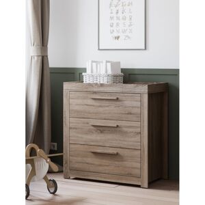 Little Acorns Ellesmere Changing Table Dresser Truffle Oak 96cm H X 100cm W X 55cm D