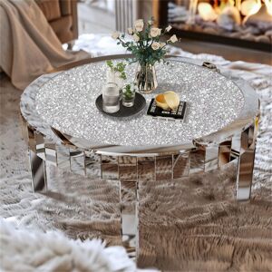 Mercer41 Deonte Four Leg Coffee Table Silver 46cm H X 80cm W X 80cm D