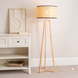 17 Stories Rhavyn 148cm Traditional Floor Lamp Natural/Natural Cane 148cm H X 45cm W X 45cm D